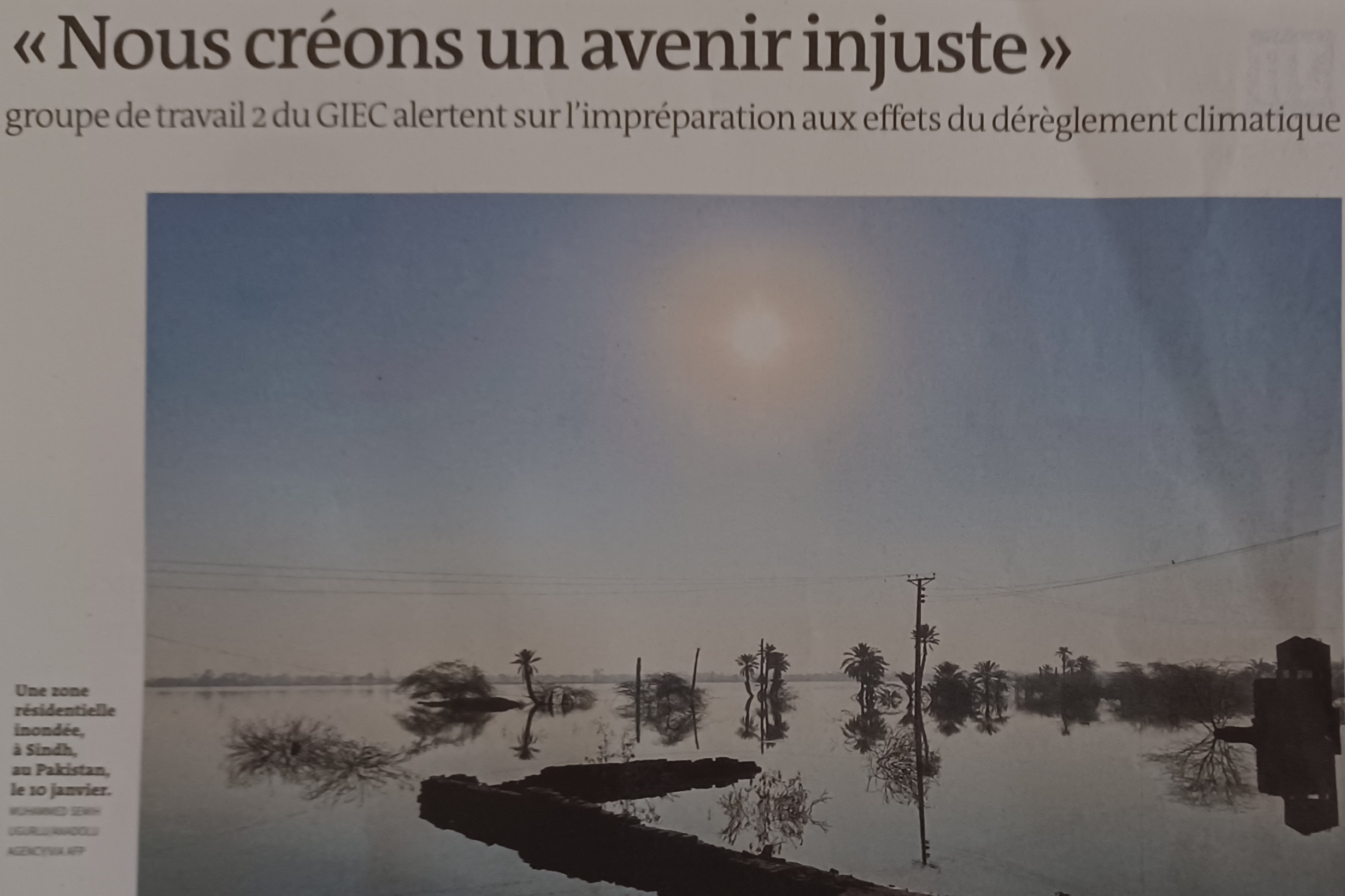 3,6 milliards d'humains vivent dans des zones hautement vulnérables au changement climatique