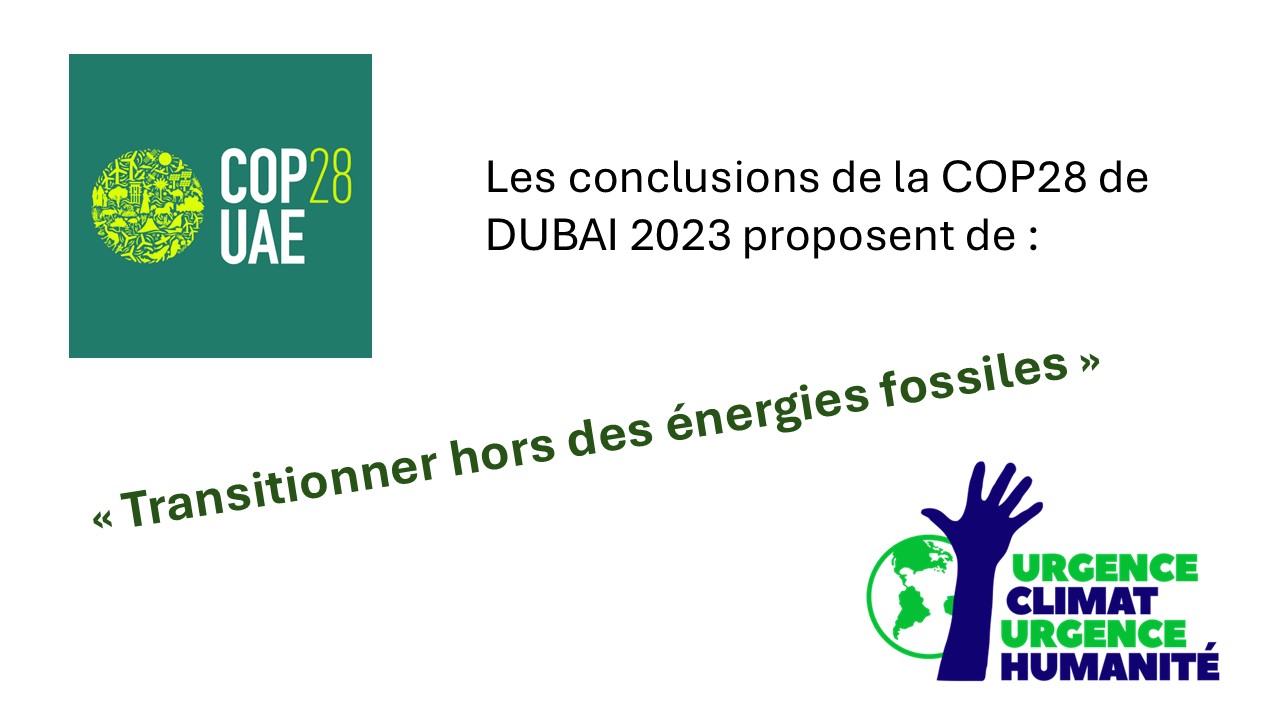 COP28 : Transitionner hors des énergies fossiles